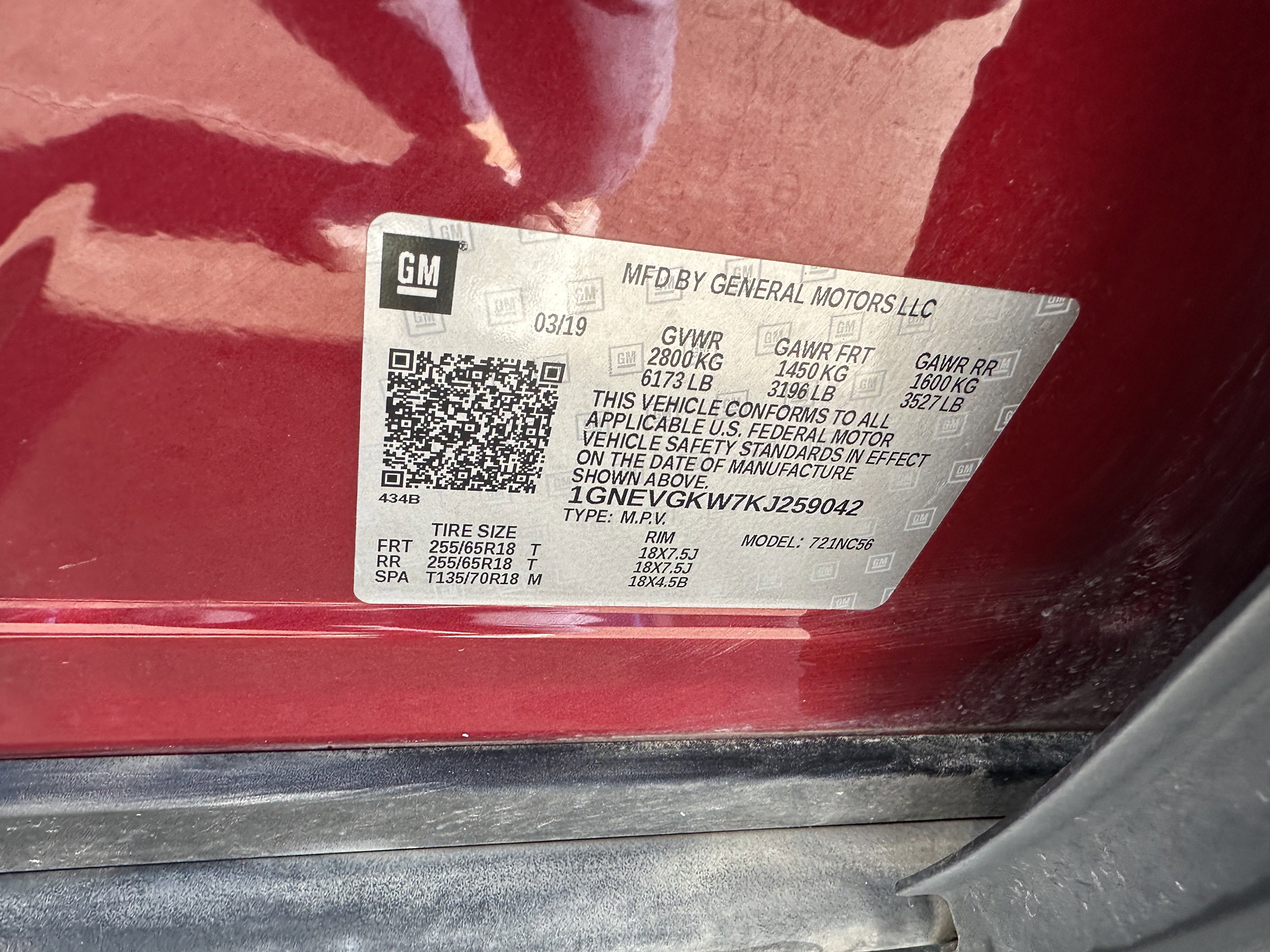 2019 Chevrolet Traverse LT Cloth