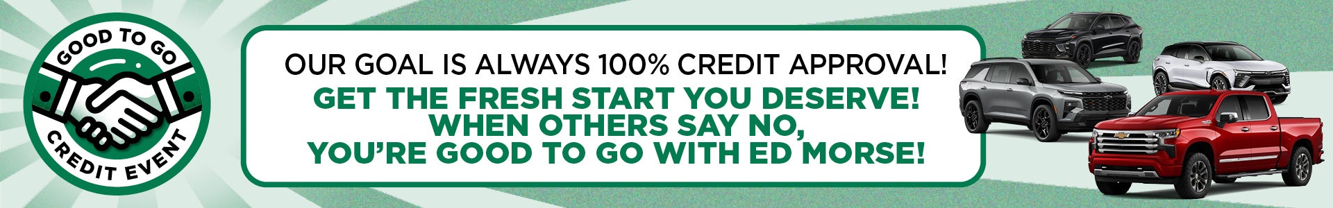 Banner Image of text stating Always 100% Credit Approval